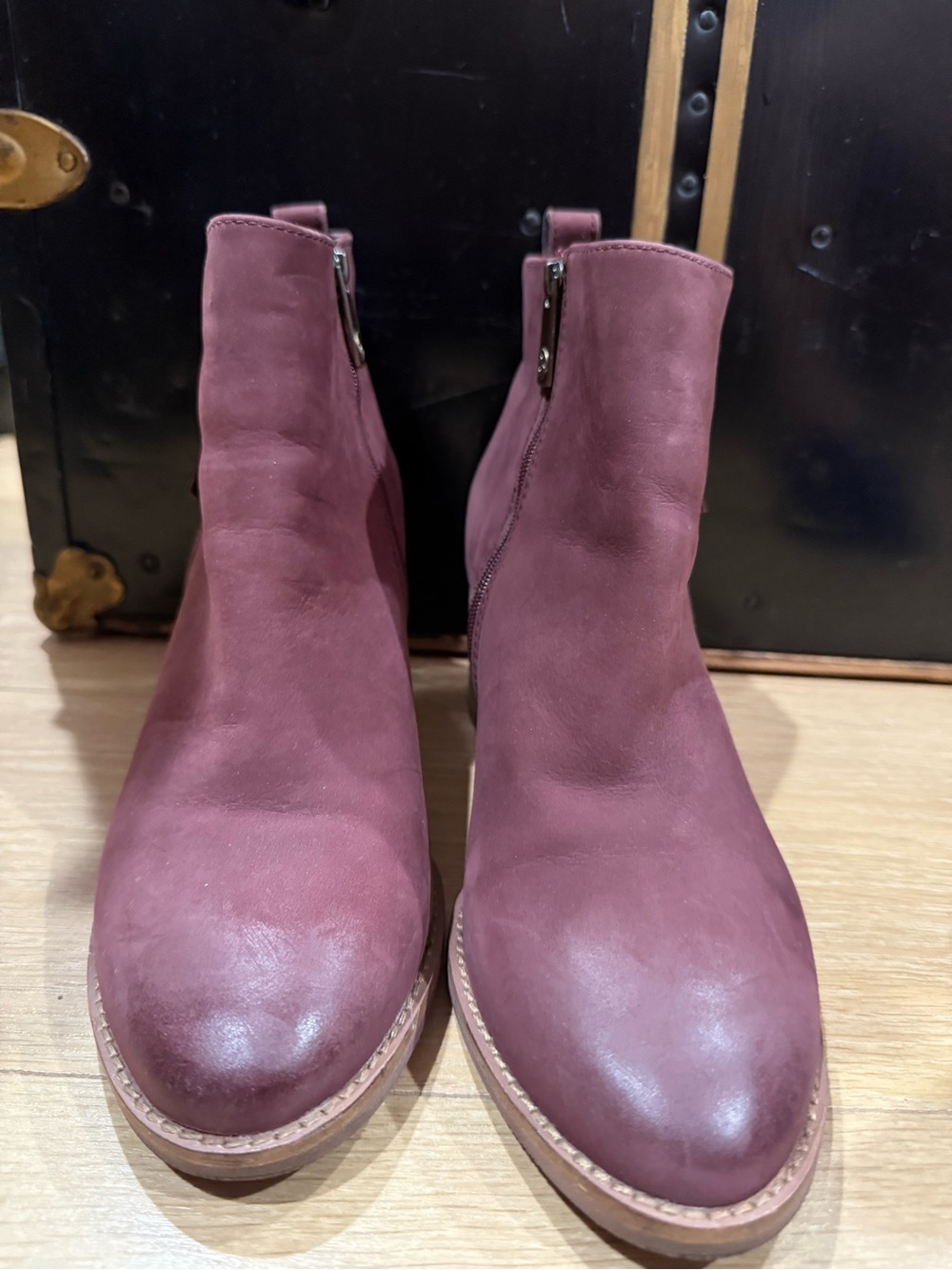 Blondo Burgundy Side-Zip Ankle Boots